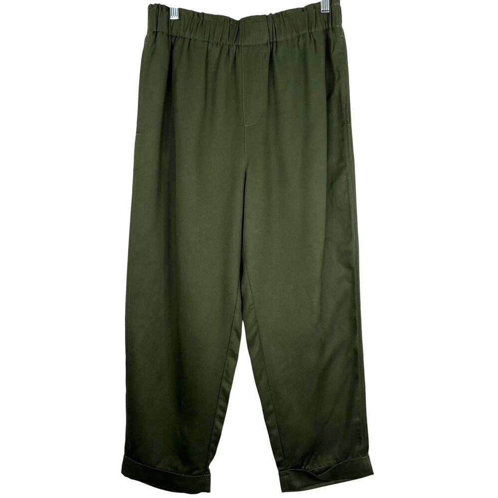 Soft Surroundings Women's Minimalist Pull-on Elastic Waist Pants Green Size M